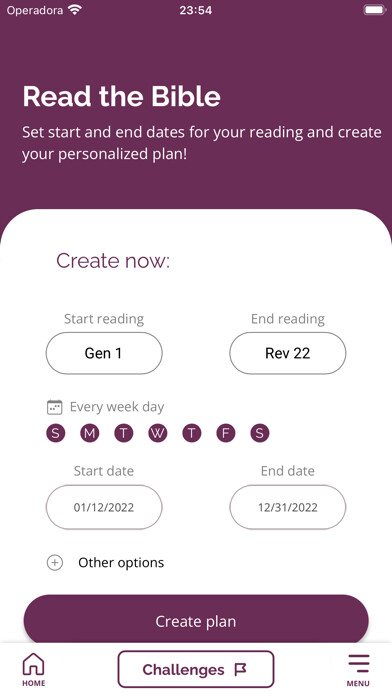 Emulate iPhone app Customizable Biblical Plan using MyAndroid
