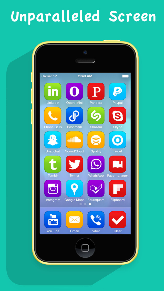 Emulate iPhone app Customize My Screen - Free using MyAndroid