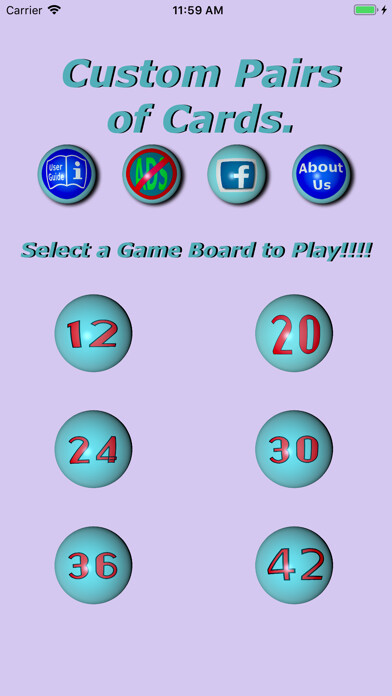 Emulate iPhone app Custom Pairs of Cards. using MyAndroid
