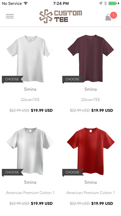 Emulate iPhone app Custom Tees by 5mina using MyAndroid Emulate iPhone app Custom Tees by 5mina using MyAndroid