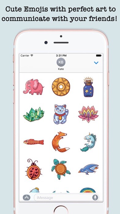 Emulate iPhone app Cute Art Stickers For iMessage using MyAndroid Emulate iPhone app Cute Art Stickers For iMessage using MyAndroid