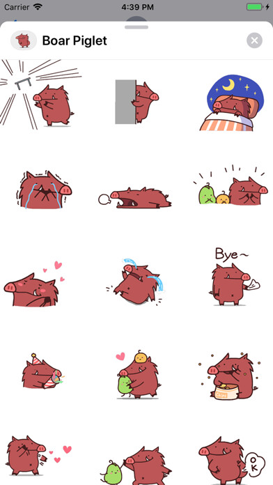 Emulate iPhone app Cute Boar Piglet Animated using MyAndroid