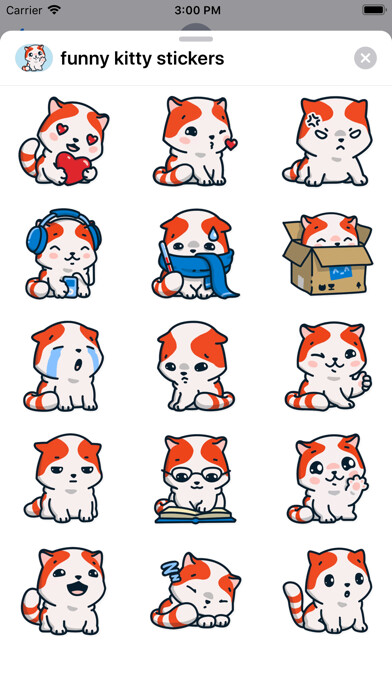 Emulate iPhone app Cute cat emoji kitty stickers using MyAndroid