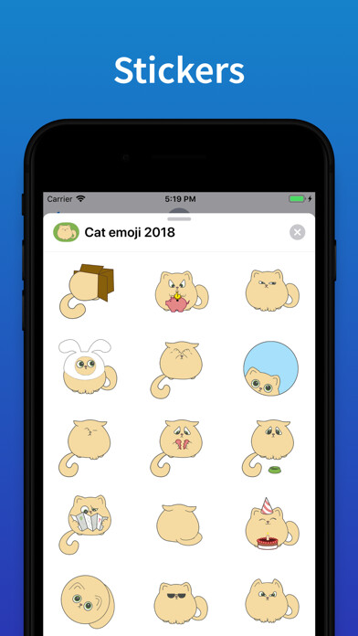 Emulate iPhone app Cute Cat top emoji & stickers using MyAndroid Emulate iPhone app Cute Cat top emoji & stickers using MyAndroid