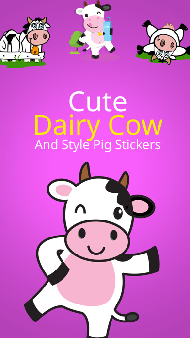 Emulate iPhone app Cute Dairy Cow Stickers using MyAndroid Emulate iPhone app Cute Dairy Cow Stickers using MyAndroid