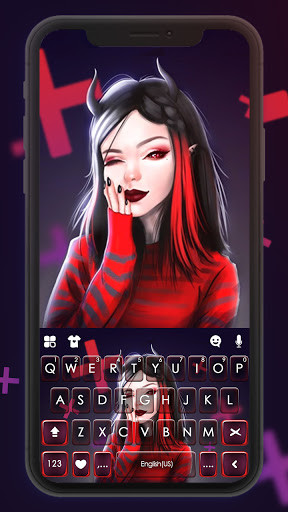 Run android online APK Cute Devil Girl Keyboard Background from MyAndroid or emulate Cute Devil Girl Keyboard Background using MyAndroid