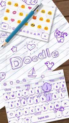 Emulate Android APK Cute Doodle Cartoons keyboard Theme