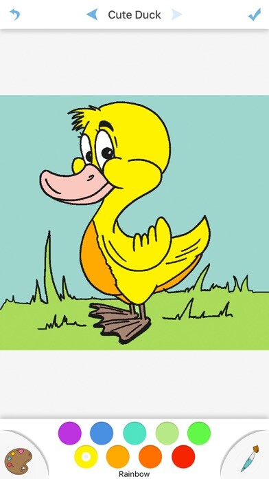 Emulate iPhone app Cute Duck Coloring Drawing Book For Kids using MyAndroid