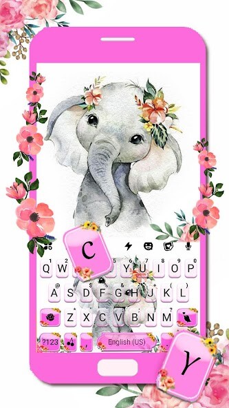 Run android online APK Cute Elephant Baby Keyboard Theme from MyAndroid or emulate Cute Elephant Baby Keyboard Theme using MyAndroid