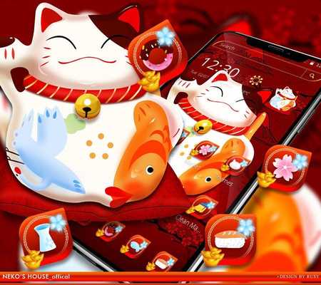 Emulate Android APK Cute Fortune Beckoning Cat Theme