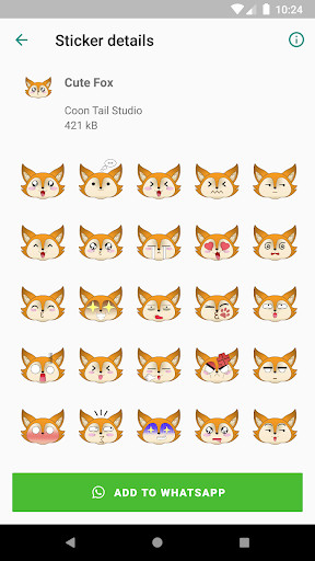 Run android online APK Cute Fox and Cat Stickers - WAStickerApps from MyAndroid or emulate Cute Fox and Cat Stickers - WAStickerApps using MyAndroid