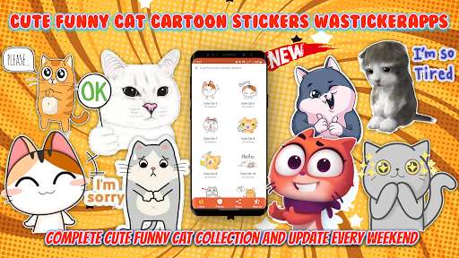 Run android online APK Cute Funny Cat Cartoon Sticker from MyAndroid or emulate Cute Funny Cat Cartoon Sticker using MyAndroid