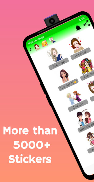 Run android online APK Cute Girl Animated Stickers from MyAndroid or emulate Cute Girl Animated Stickers using MyAndroid