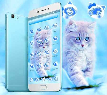 Emulate Android APK Cute Ice Blue Cat Theme Emulate Android APK Cute Ice Blue Cat Theme