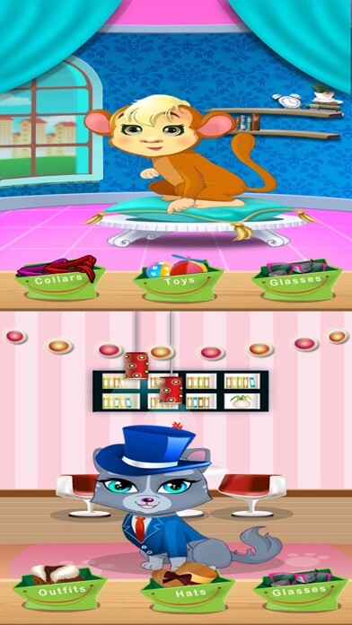 Emulate iPhone app Cute Kitty Cat Pet Hot Fashion Dress up and Spa Salon using MyAndroid