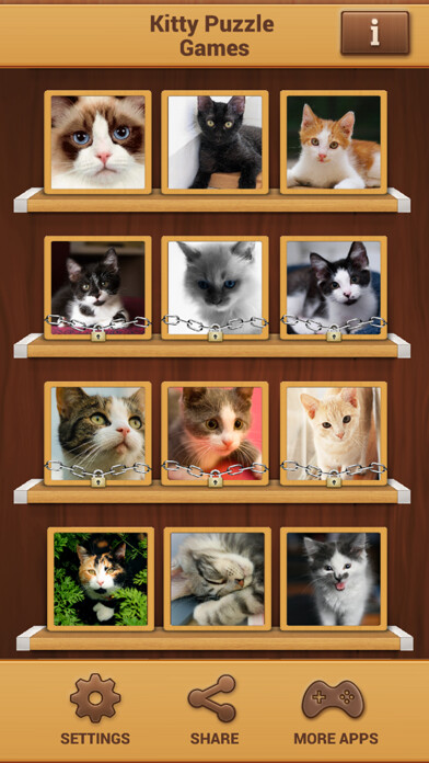 Emulate iPhone app Cute Kitty Jigsaw Puzzle Games - Kitten Puzzles using MyAndroid