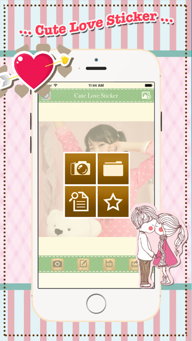 Emulate iPhone app Cute Love Sticker using MyAndroid