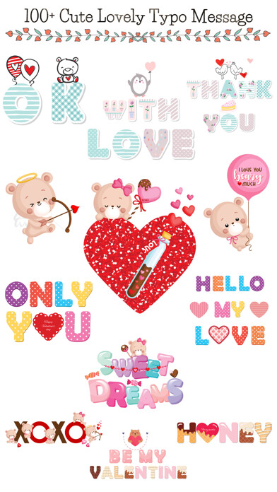 Emulate iPhone app Cute Love Typography Lettering using MyAndroid