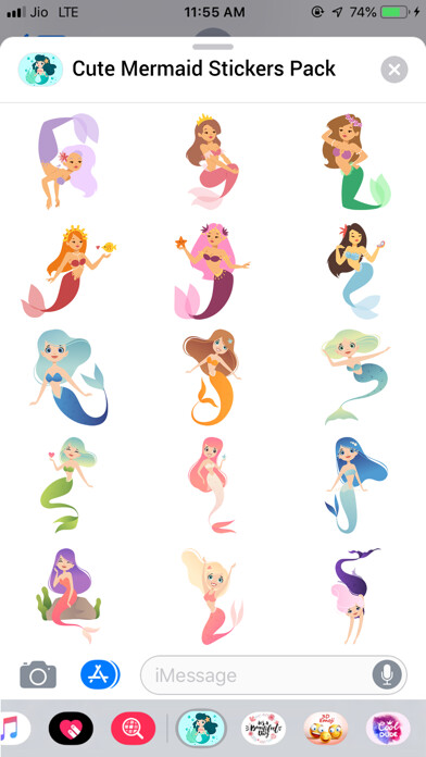 Emulate iPhone app Cute Mermaid Stickers Pack using MyAndroid Emulate iPhone app Cute Mermaid Stickers Pack using MyAndroid