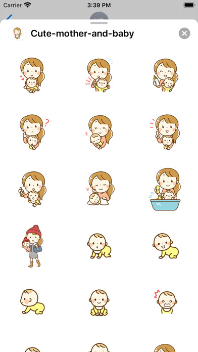 Emulate iPhone app Cute mother and baby using MyAndroid