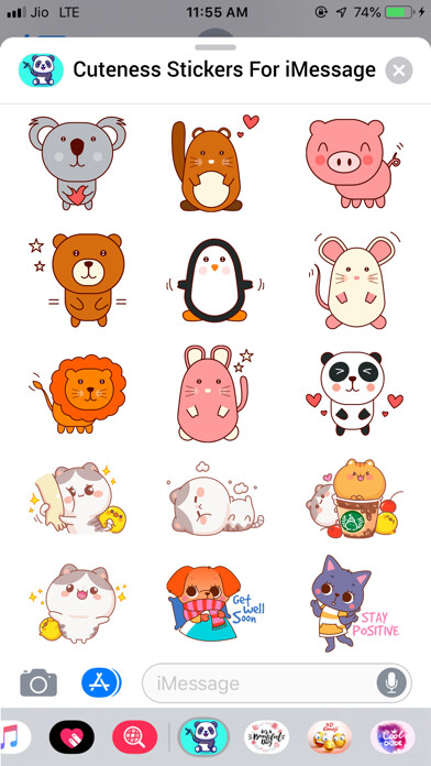 Emulate iPhone app Cuteness Sticker For iMessage using MyAndroid Emulate iPhone app Cuteness Sticker For iMessage using MyAndroid