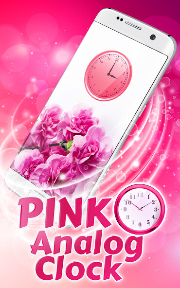 Run android online APK Cute Pink Analog Clock Wallpaper For Girls from MyAndroid or emulate Cute Pink Analog Clock Wallpaper For Girls using MyAndroid