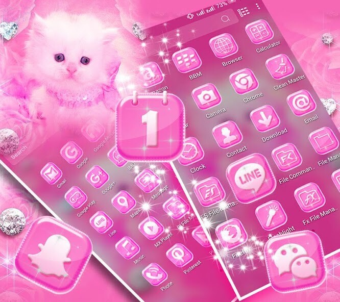 Run android online APK Cute Pink Cat Launcher Theme from MyAndroid or emulate Cute Pink Cat Launcher Theme using MyAndroid
