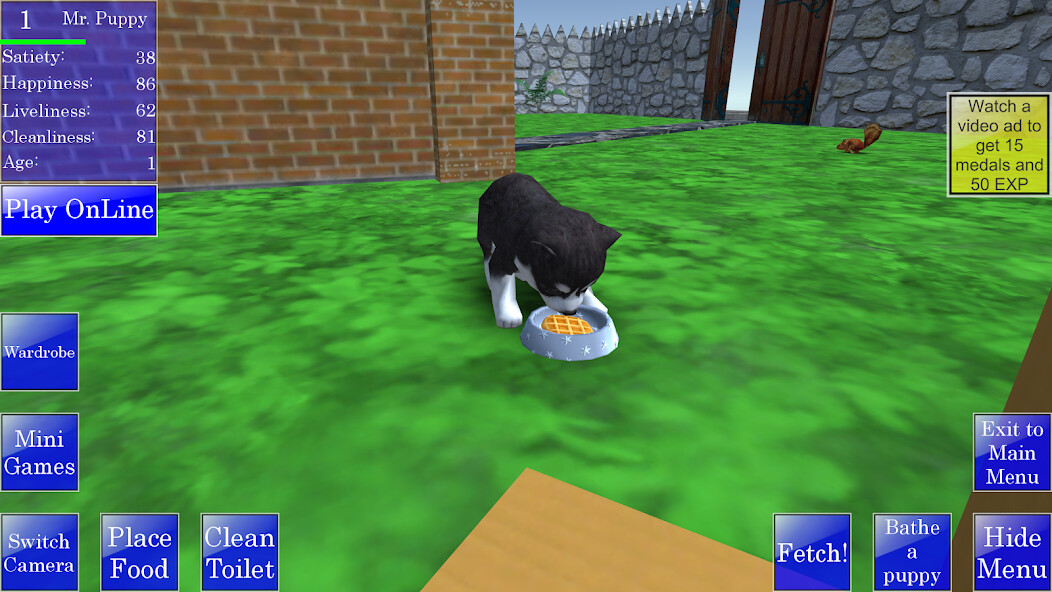 Emulate iPhone app Cute Pocket Puppy 3D using MyAndroid