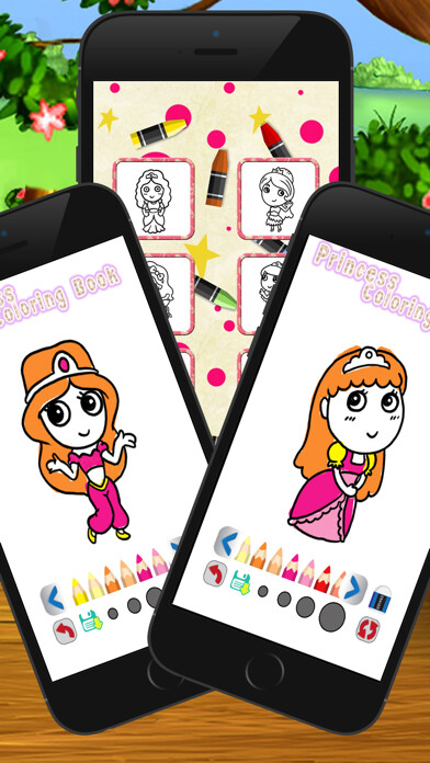 Emulate iPhone app cute princess coloring book and page for kid using MyAndroid Emulate iPhone app cute princess coloring book and page for kid using MyAndroid