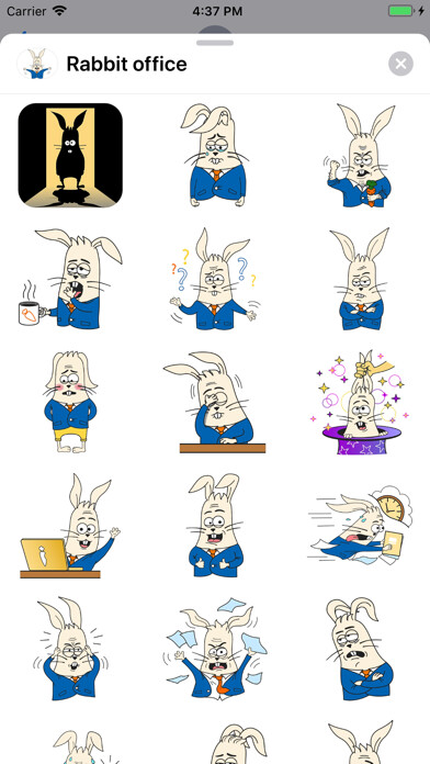 Emulate iPhone app Cute Rabbit Stickers & emoji using MyAndroid Emulate iPhone app Cute Rabbit Stickers & emoji using MyAndroid