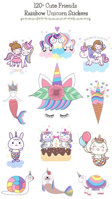 Emulate iPhone app Cute Rainbow Unicorn & Friends using MyAndroid
