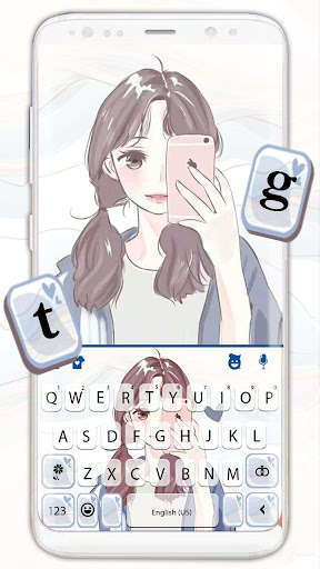 Run android online APK Cute Selfie Girl Keyboard Theme from MyAndroid or emulate Cute Selfie Girl Keyboard Theme using MyAndroid