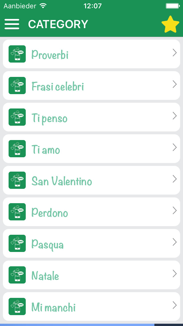 Emulate iPhone app Cute SMS (Italian) - Send emotional message to the family, friends and loved ones. using MyAndroid