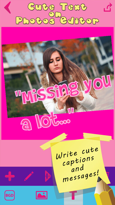 Emulate iPhone app Cute Text on Photo.s Editor & Draw over Pictures using MyAndroid