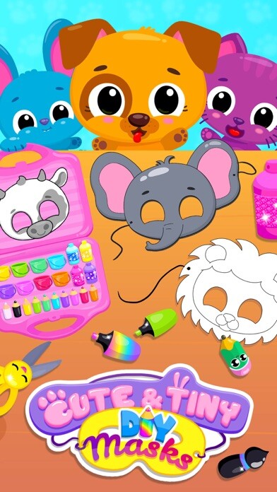 Emulate iPhone app Cute & Tiny DIY Mask Party using MyAndroid