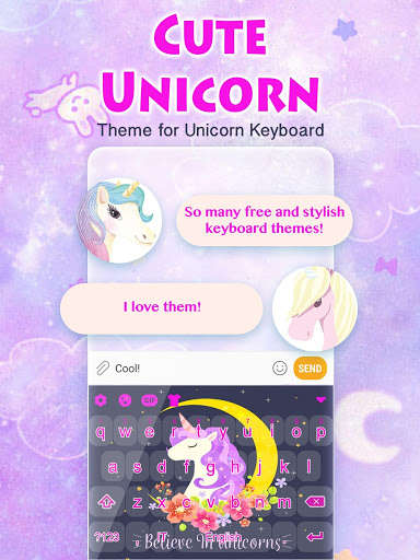 Emulate Android APK Cute Unicorn Keyboard Theme for Girls