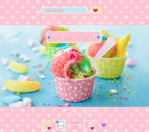 Emulate Android APK Cute Wallpaper Colorful Ice Cream Theme