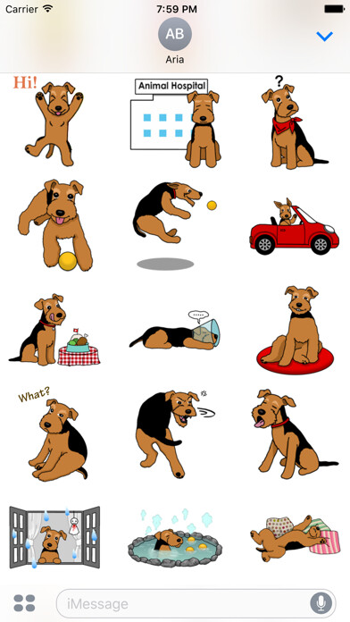 Emulate iPhone app Cute Welsh Terrier Dog Sticker using MyAndroid