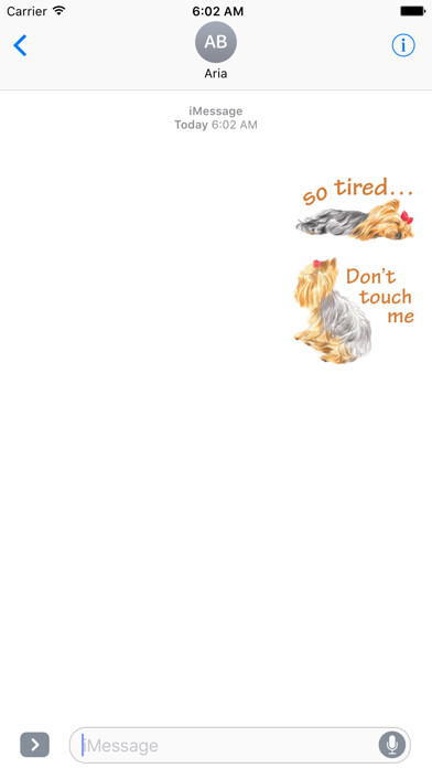 Emulate iPhone app Cute Yorkie YorkieMoji Sticker using MyAndroid