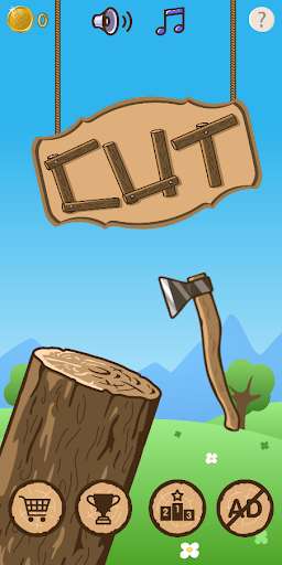 Run android online APK Cut: Funny Woodcutting Adventure from MyAndroid or emulate Cut: Funny Woodcutting Adventure using MyAndroid