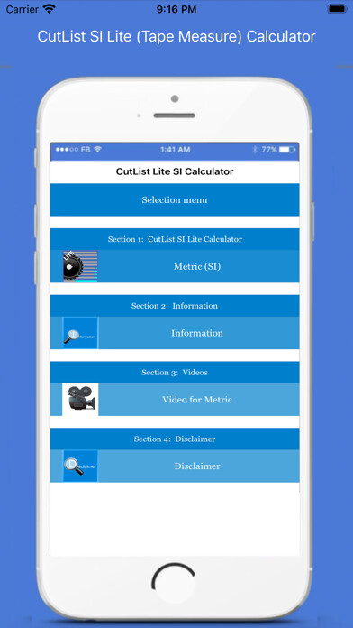 Emulate iPhone app CutList SI Lite Calculator using MyAndroid Emulate iPhone app CutList SI Lite Calculator using MyAndroid
