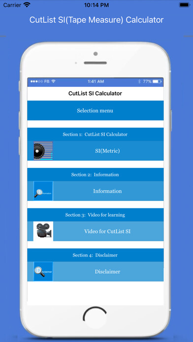 Emulate iPhone app CutList SI Tape Calculator using MyAndroid Emulate iPhone app CutList SI Tape Calculator using MyAndroid