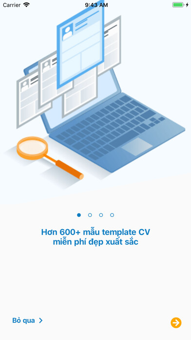 Emulate iPhone app CV365 - Tạo CV online đẹp using MyAndroid