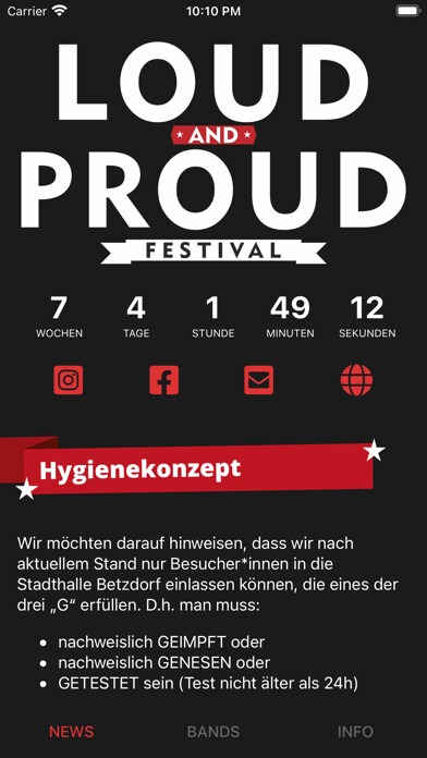 Emulate iPhone app CVJM Loud and Proud Festival using MyAndroid