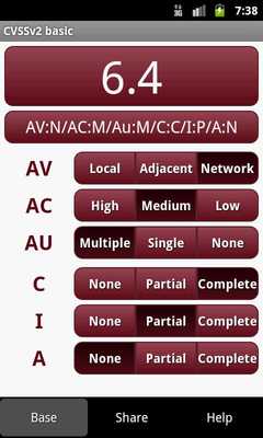 Emulate Android APK CVSS Calculator basic