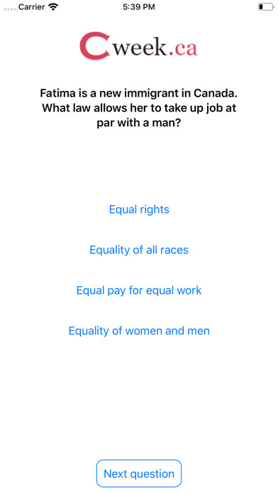 Emulate iPhone app Cweek Canada Citizenship Test using MyAndroid Emulate iPhone app Cweek Canada Citizenship Test using MyAndroid
