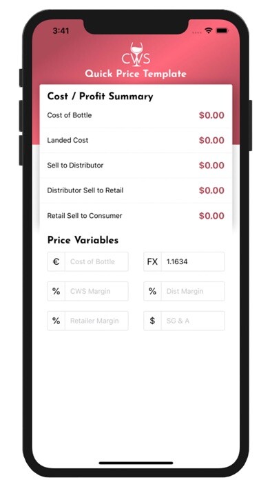 Emulate iPhone app CWS Quick Price Template using MyAndroid