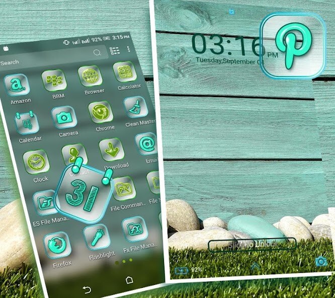 Run android online APK Cyan Wooden Launcher Theme from MyAndroid or emulate Cyan Wooden Launcher Theme using MyAndroid