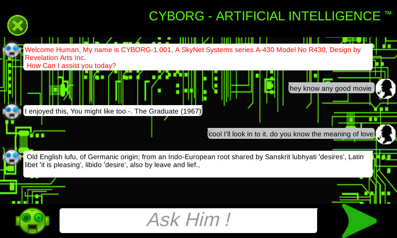 Run android online APK Cyborg - AI Chatbot from MyAndroid or emulate Cyborg - AI Chatbot using MyAndroid