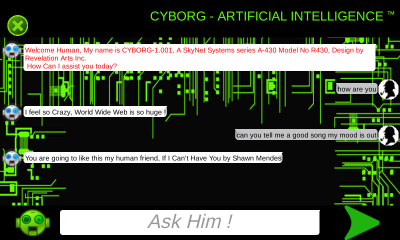 Emulate Cyborg - AI Chatbot from MyAndroid or run Cyborg - AI Chatbot using MyAndroid